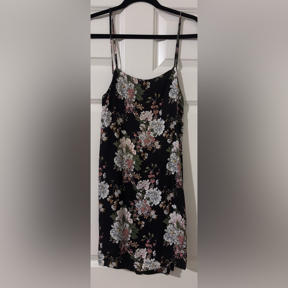 Reformation Black Floral Mini Dress